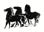 Vászon tornazsák ( Leo Gestel - Three Black Horses Standing Looking Left )
