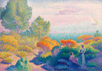 Teli mintás női trikó ( Henri-Edmond Cross - Two Women by the Shore, Mediterranean )