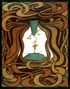 Fehér vászontáska fekete fogantyúval ( Peter Behrens - The Kiss )
