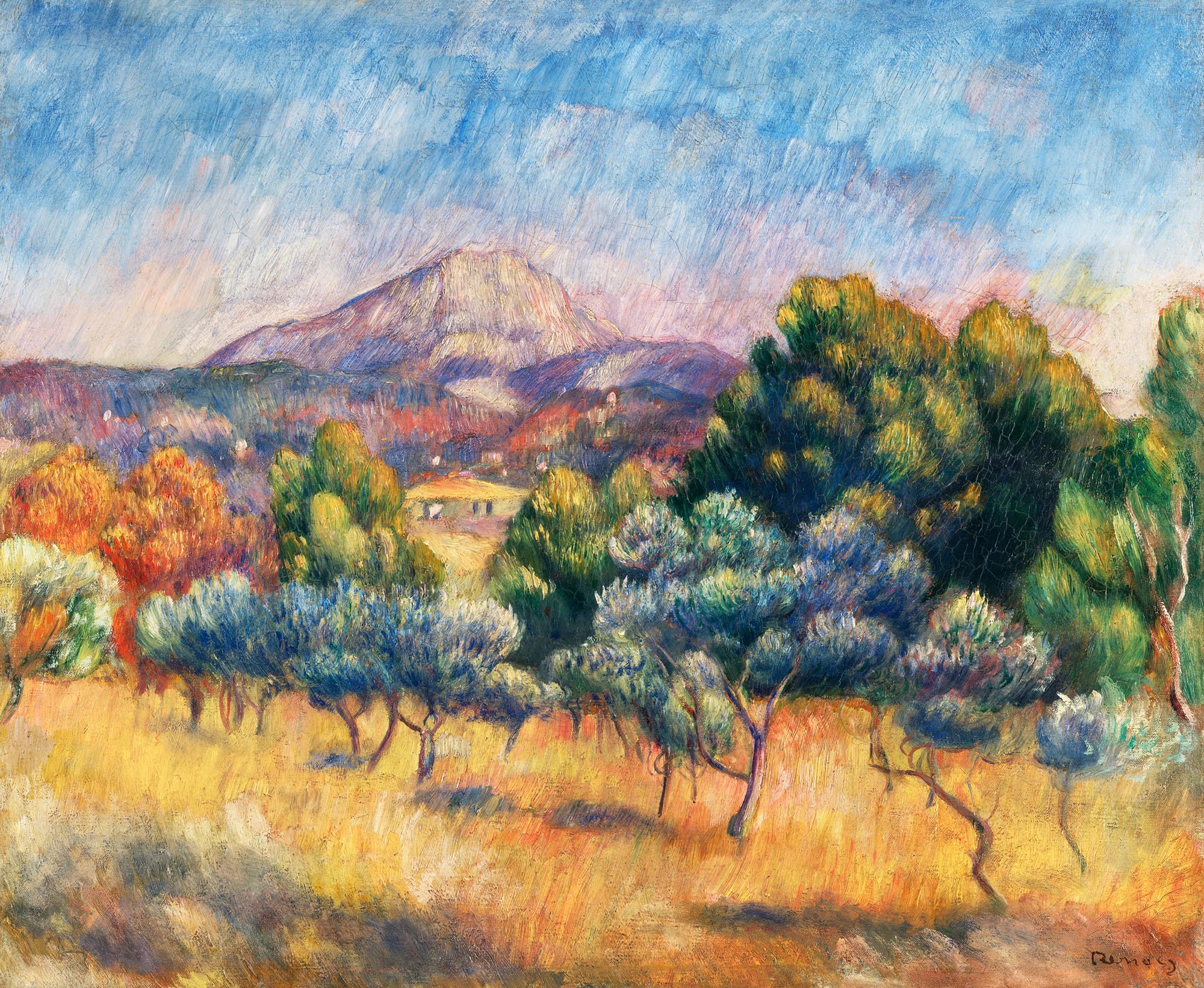 Női crop top ( Pierre-Auguste Renoir - Montagne Sainte-Victoire )