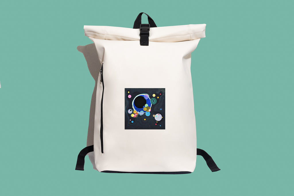Modern stílusú hátizsák laptop zsebbel (Wassily Kandinsky -Several Circles)
