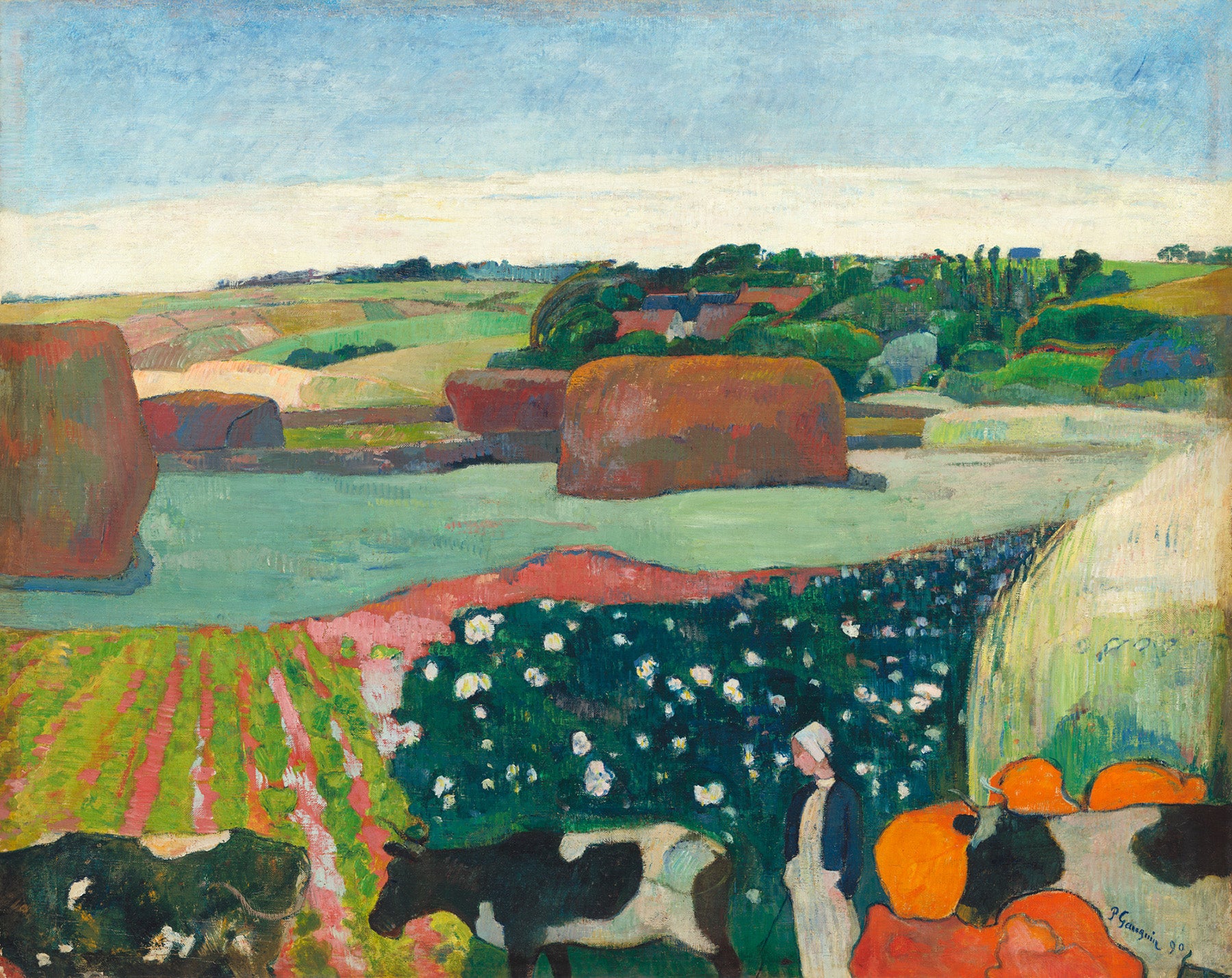 Vászon tote táska (Paul Gauguin -Haystacks in Brittany)