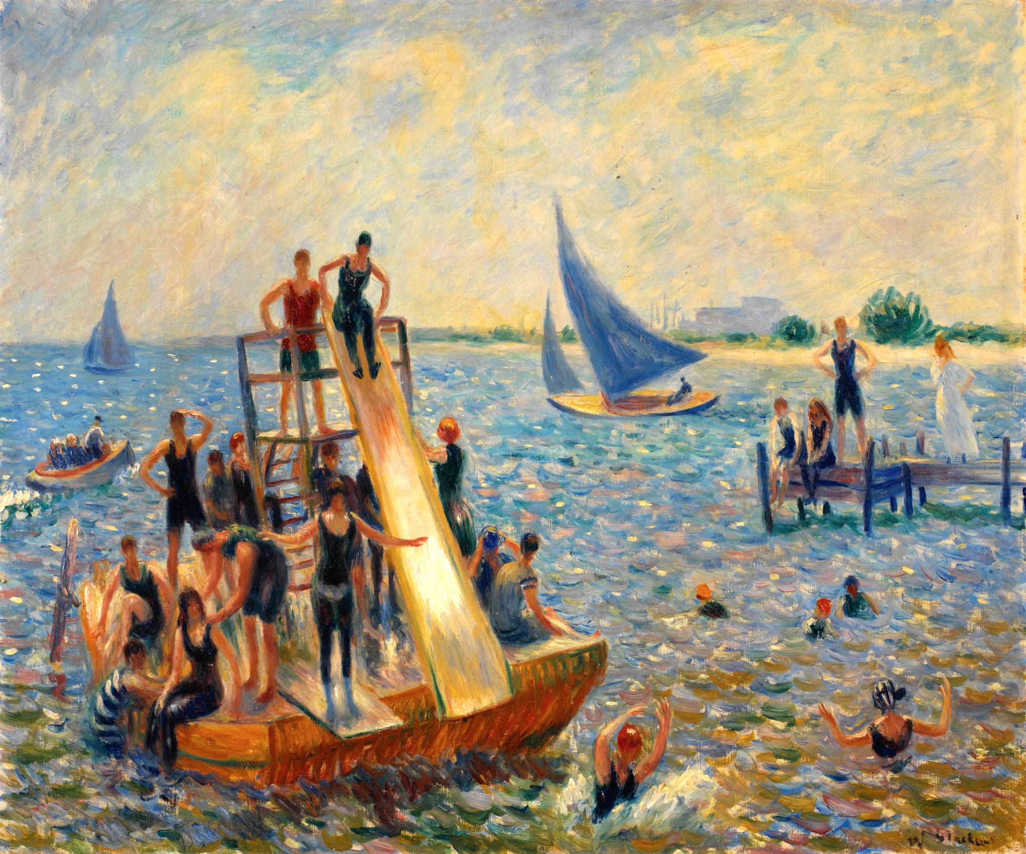 Vászon tornazsák ( William Glackens - The Raft )