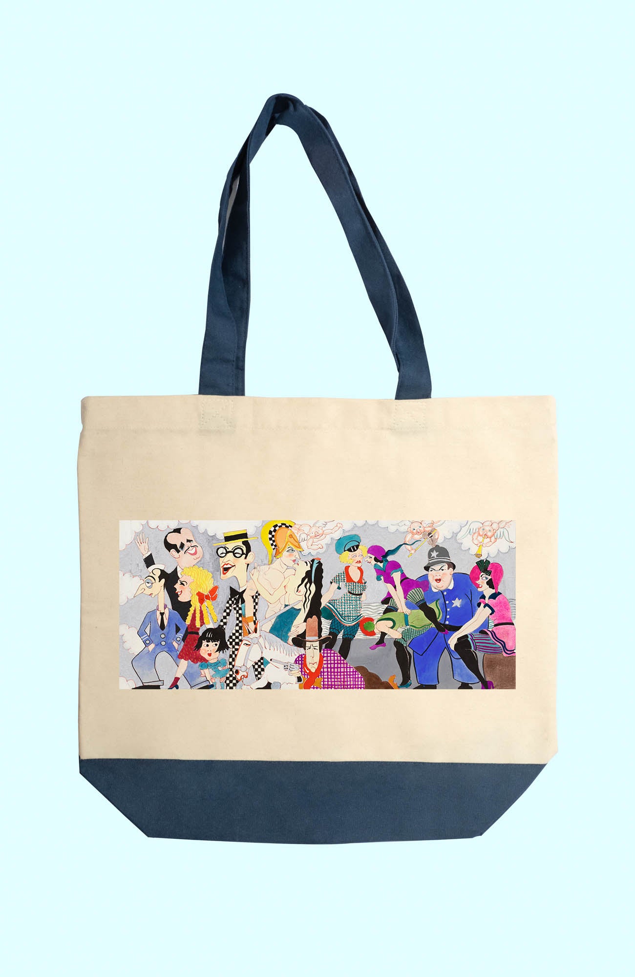 Vászon tote táska ( John Decker-  Wilshire Bowl Restaurant mural design - Study 2)