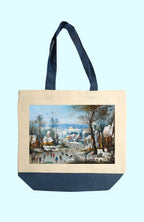 Vászon tote táska (Pieter Bruegel-Winter Landscape with a Bird Trap)