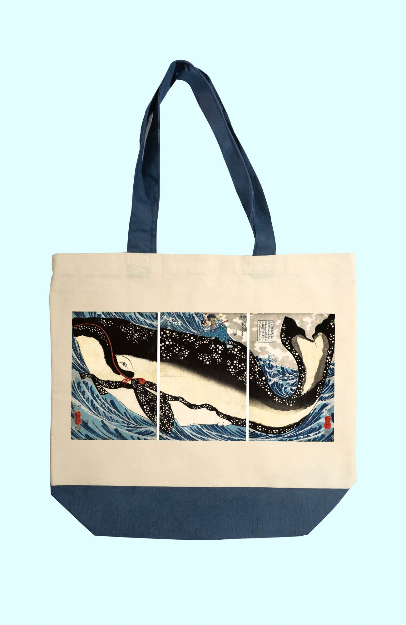 Vászon tote táska ( Utagawa Kuniyoshi - Miyamoto no Musashi Attacking the Giant Whale )
