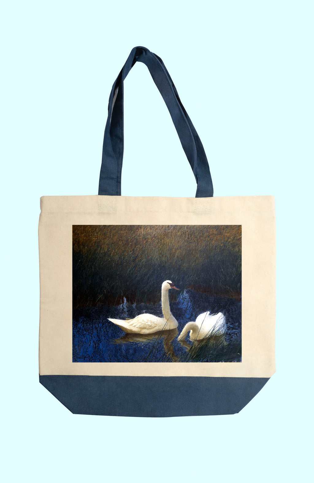 Vászon tote táska ( Bruno Liljefors- Swans in Reeds )