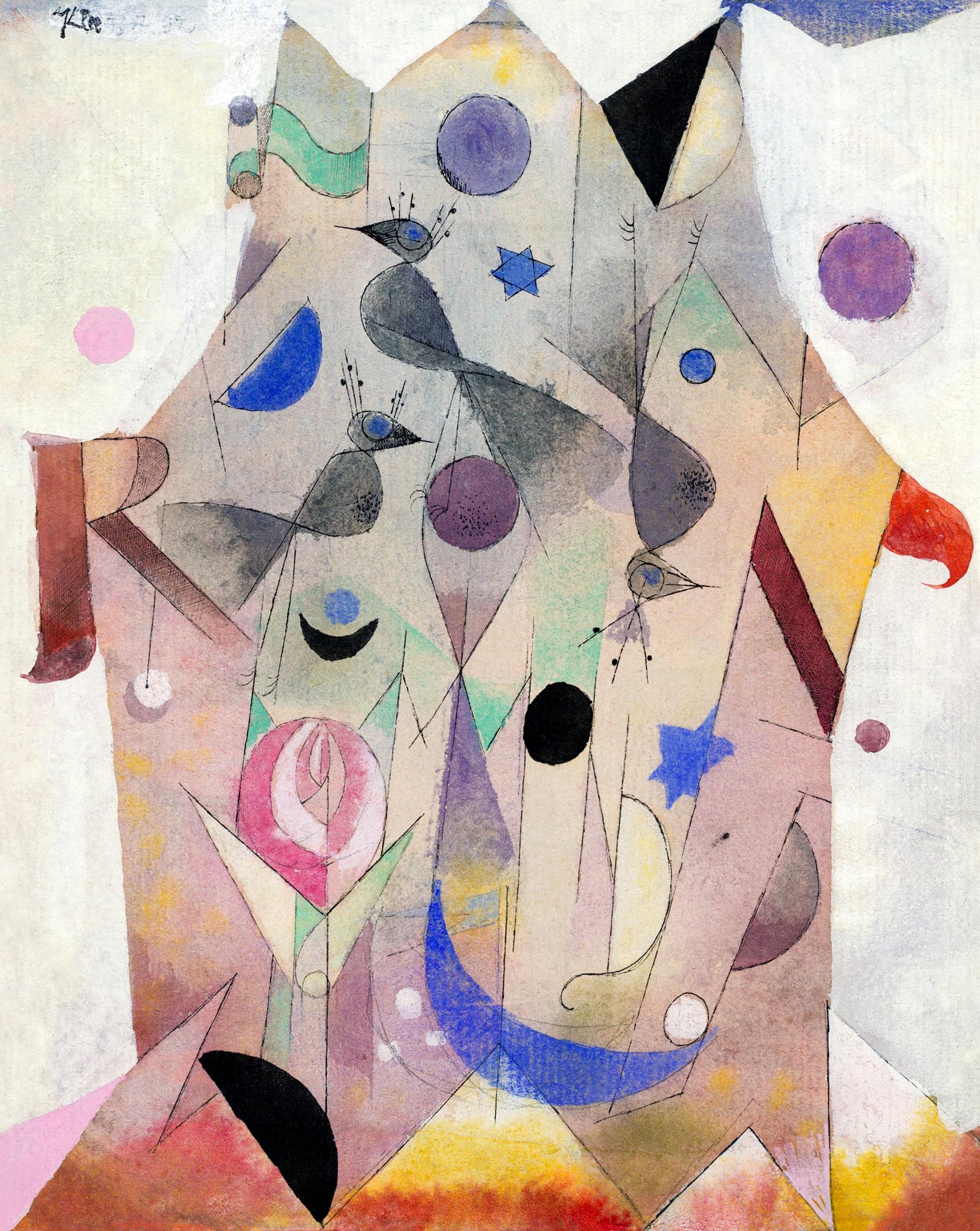 Teli mintás női trikó ( Paul Klee- Persische Nachtigallen )