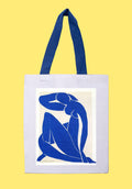 Fehér vászontáska kék fogantyúval ( Henri Matisse - Blue Nude II )