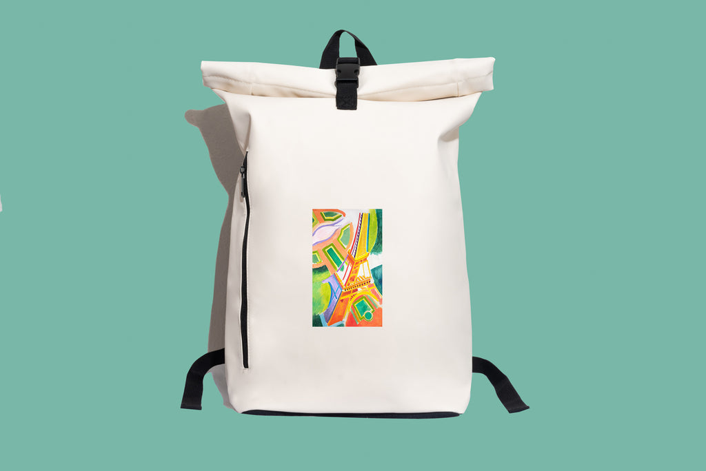 Modern stílusú hátizsák laptop zsebbel (Robert Delaunay - Eiffel Tower)