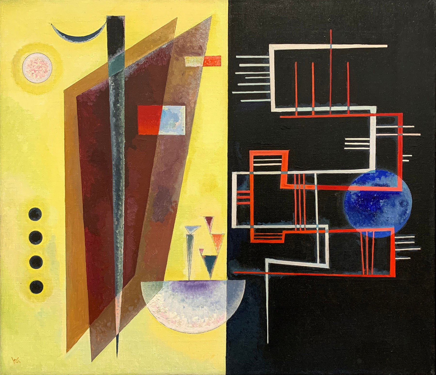 Teli mintás hosszú ujjú póló ( Wassily Kandinsky-Inner Alliance )