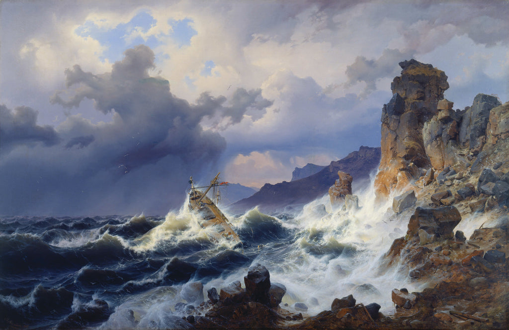 Oversized póló (Andreas Achenbach - Storm at Sea off the Norwegian Coast)