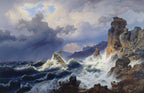 Oversized póló (Andreas Achenbach - Storm at Sea off the Norwegian Coast)