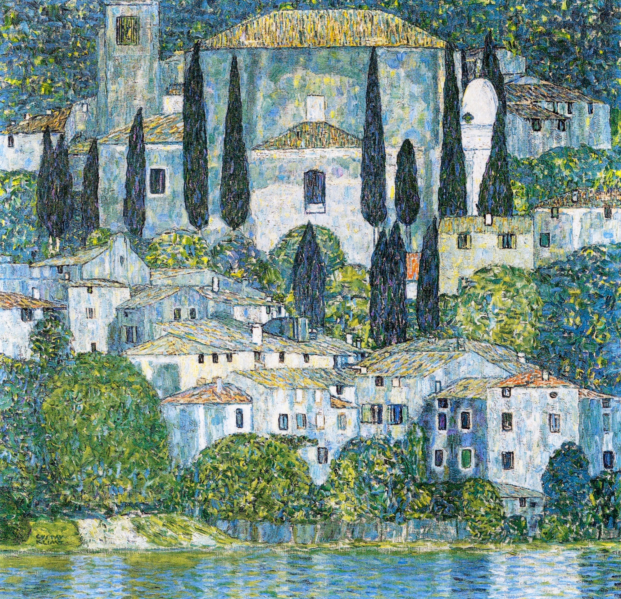 Oversized póló (Gustav Klimt - Church in Cassone)