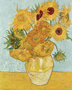Fehér vászontáska fekete fogantyúval (Vase with Twelve Sunflowers -Vincent van Gogh )