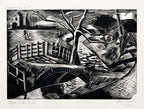 Teli mintás hosszú ujjú póló (Paul Nash - Dyke by the Road)