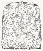 Teli mintás hosszú ujjú póló (Leo Gestel - Masks)