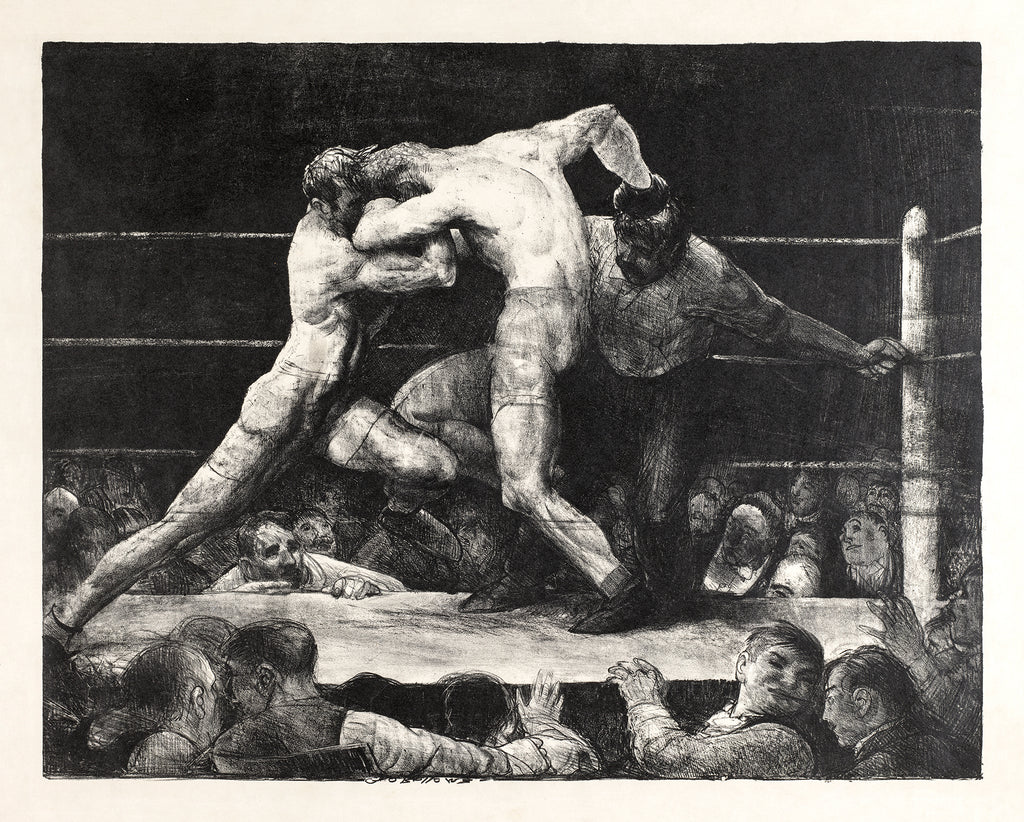 Teli mintás hosszú ujjú póló (George Bellows - A Stag At Sharkey's)