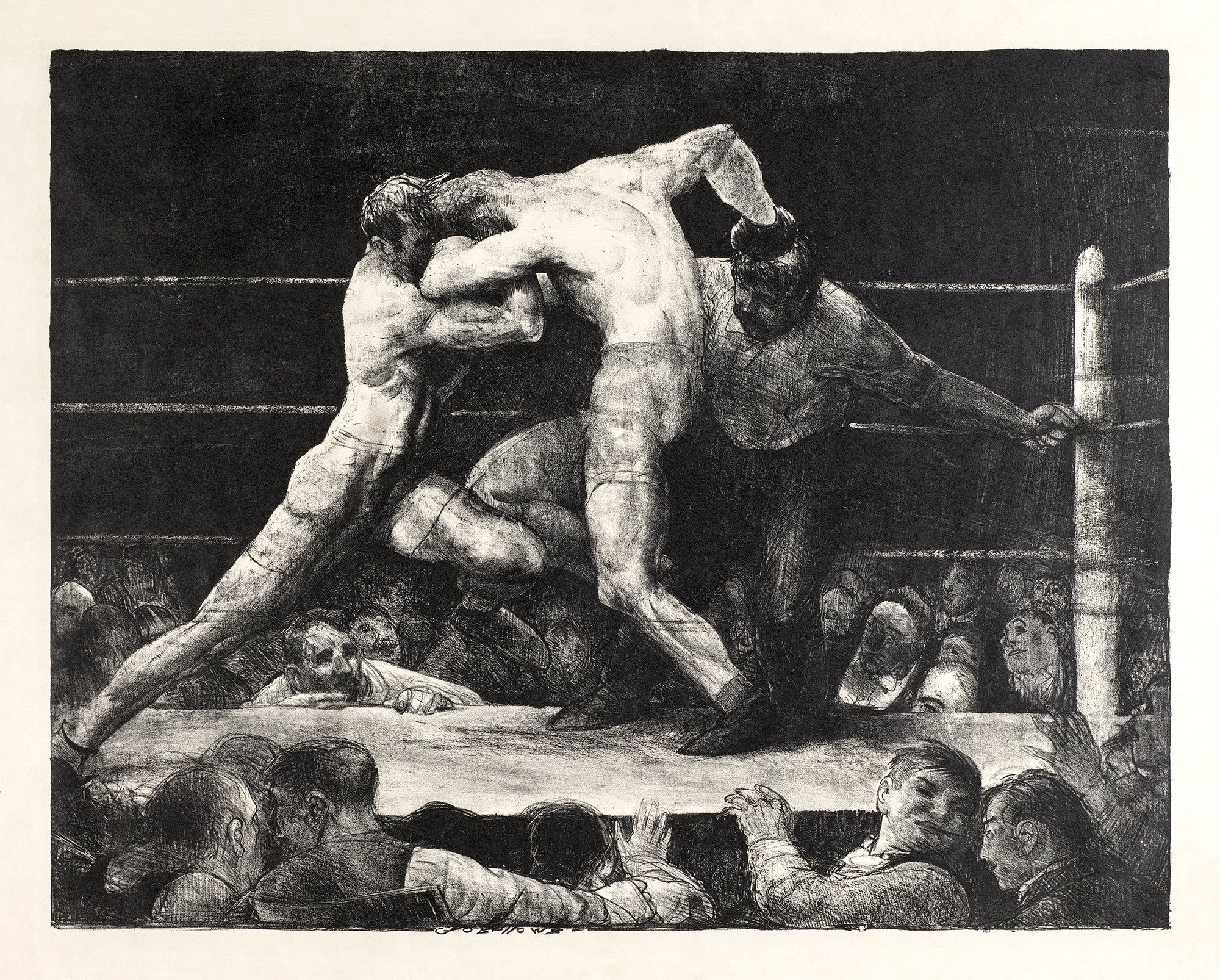 Teli mintás hosszú ujjú póló (George Bellows - A Stag At Sharkey's)