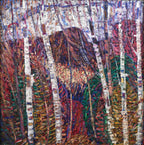 Teli mintás hosszú ujjú póló (Marsden Hartley - White birches)