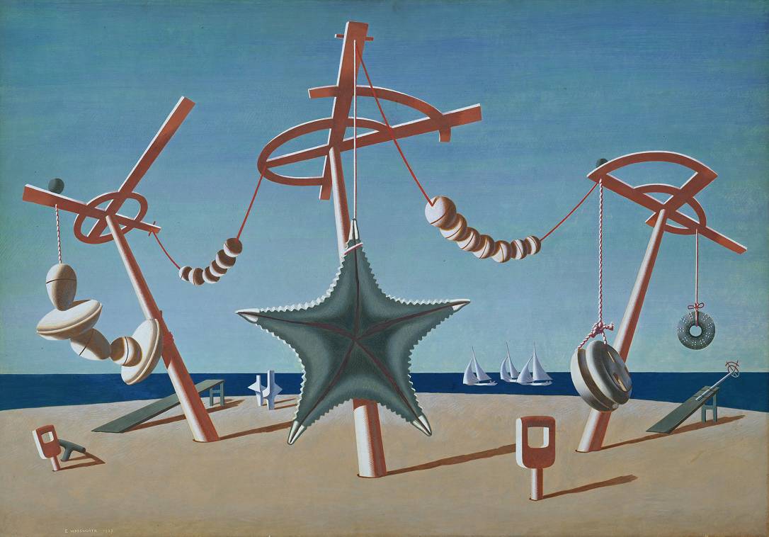 Rövid szabású női kapucnis melegítőfelső ( Edward Wadsworth - The Beached Margin )