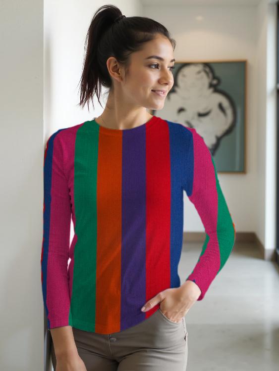 Teli mintás hosszú ujjú póló ( Alexander Girard - Jacob’s Coat )