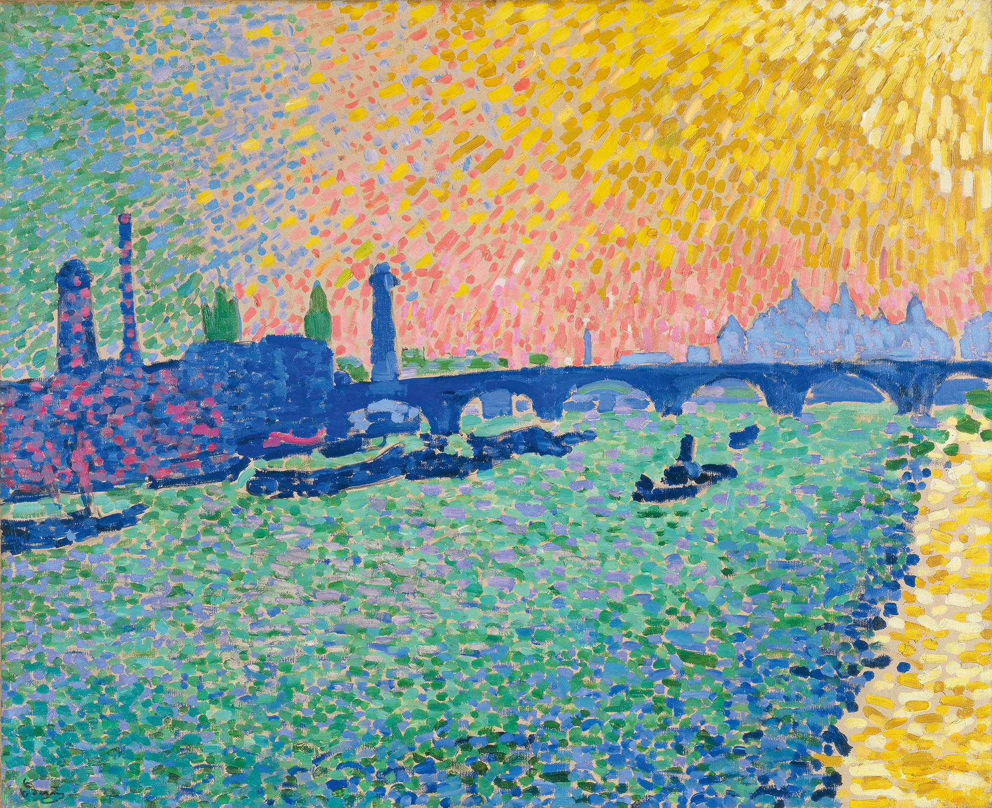 Női crop top ( André Derain - Waterloo Bridge )